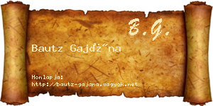 Bautz Gajána névjegykártya